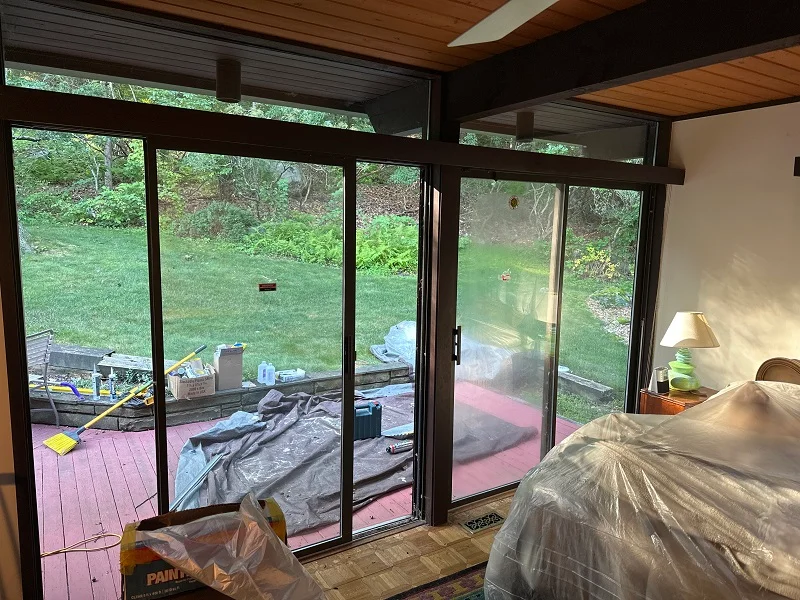 Aluminium patio doors which no longer slide easily